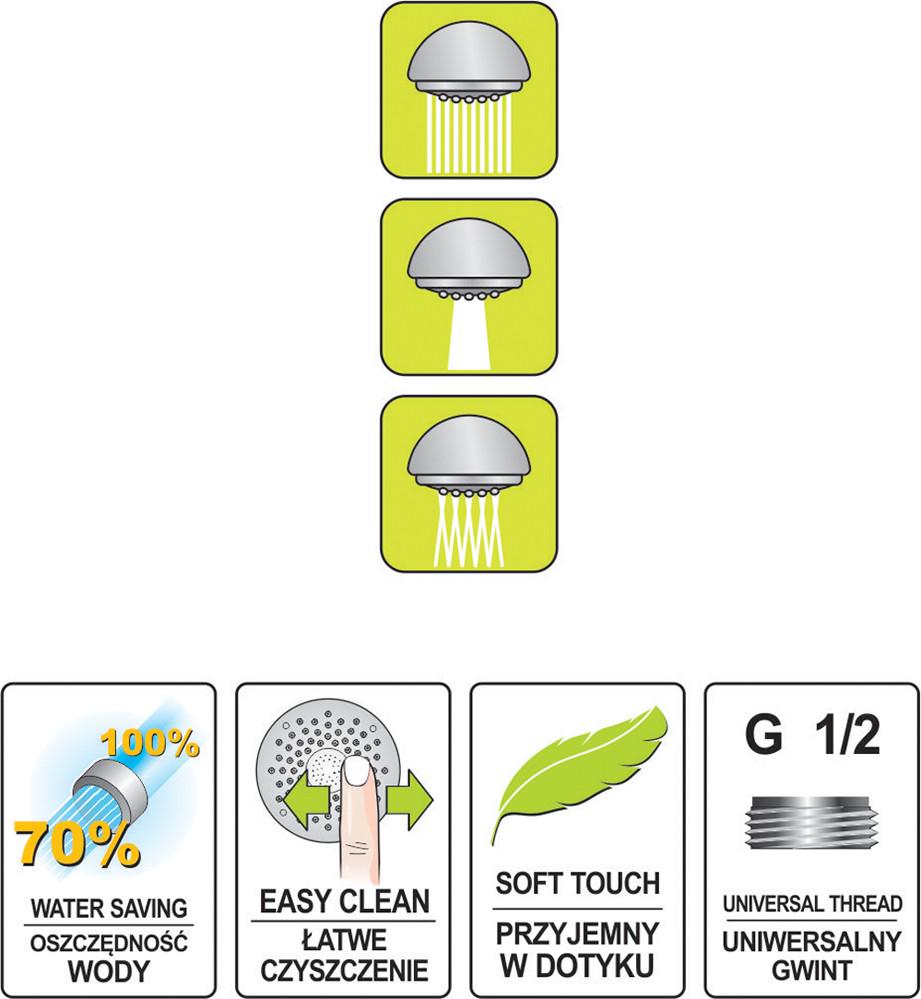 Лійка для душу Fala SALTO Зелений (75620) - фото 2 Лійка для душу Fala SALTO Зелений (75620) - фото 2