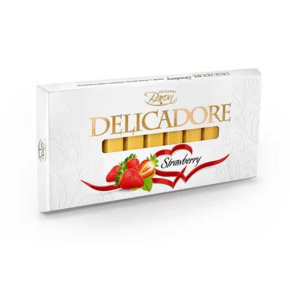 Шоколад молочний Delicadore Baron Strawberry з полуницею 200 г