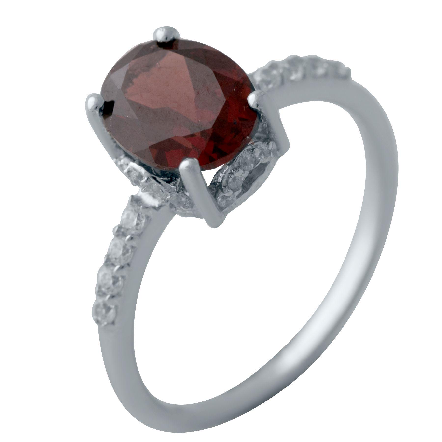 Кольцо серебряное с натуральным гранатом 2,753 ct 2,11 г р. 18 (2035183)