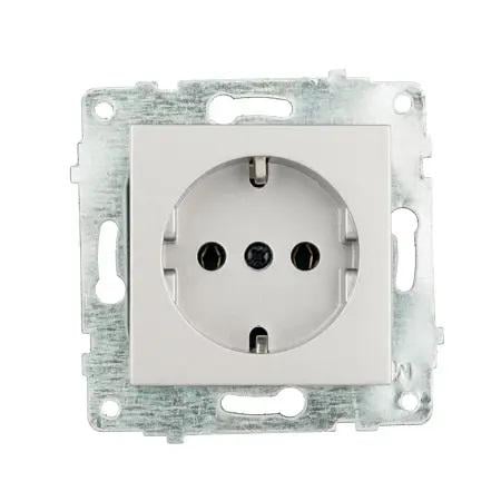 Механизм розетки врезной с з/к Ovivo Electric Grano Серебряный Механизм розетки врезной с з/к Ovivo Electric Grano Серебряный