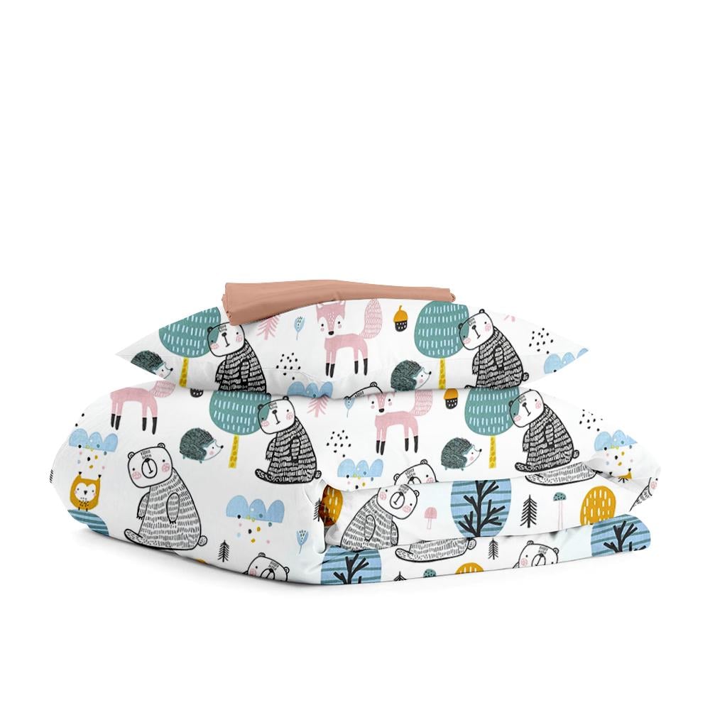 Комплект детского постельного белья Cosas Animals Forest Brick 110х140 см на резинке (4822052068687)