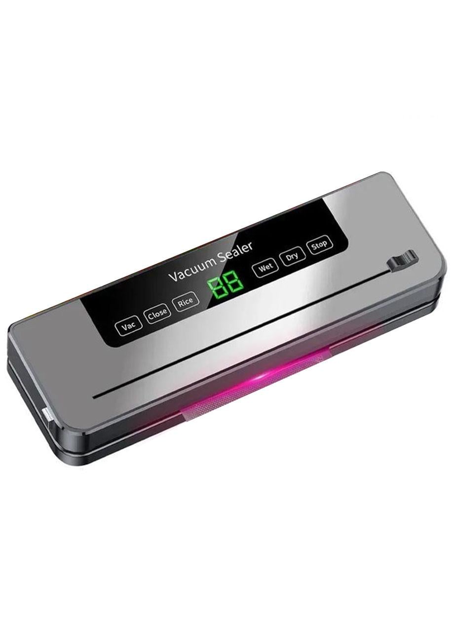 Пакувальник для продуктів вакуумний FKJ-5100 з LED-дисплеєм та різаком сила всмоктування 65 Kpa Чорний (31736о)