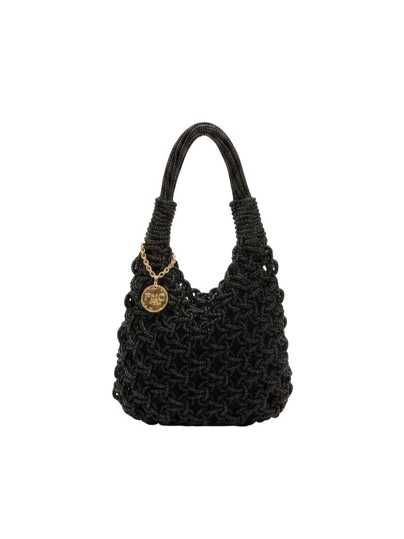 Плетеная сумка со стразами PHO Firenze UN Черный (8023018-black)