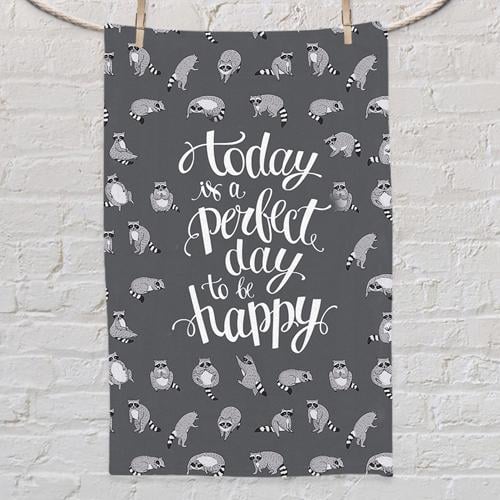 Полотенце с принтом Today is a perfect day to be happy 80x50 см (PLM_21M036)