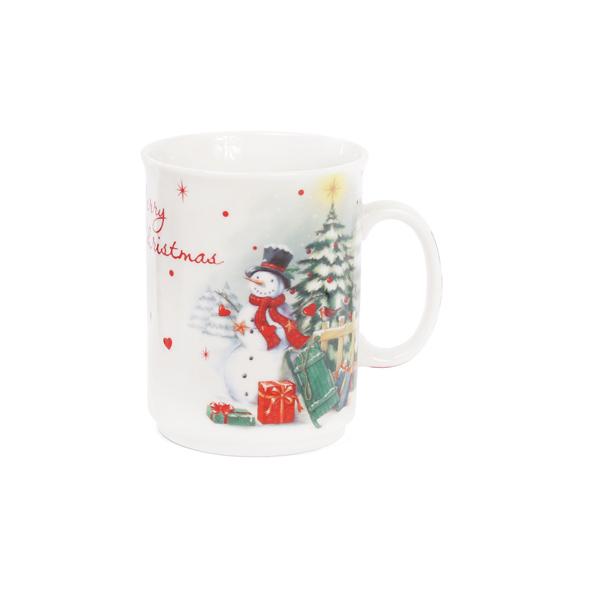 Кружка фарфоровая BonaDi Винтажное Рождество 300 мл Снеговик (283-103)