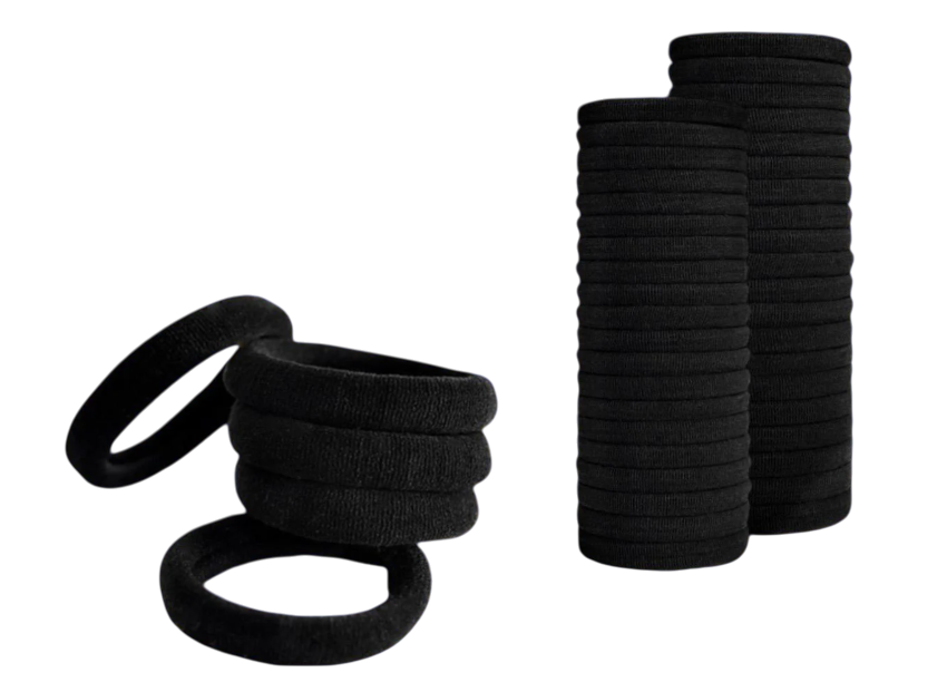 Резинки для волос 40 шт. 3,5 см Черный