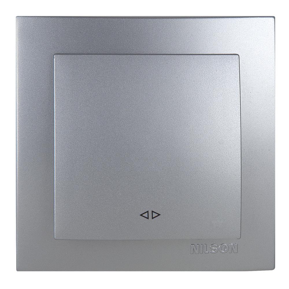Вимикач одноклавішний Nilson Touran проміжний Срібний (24131010)