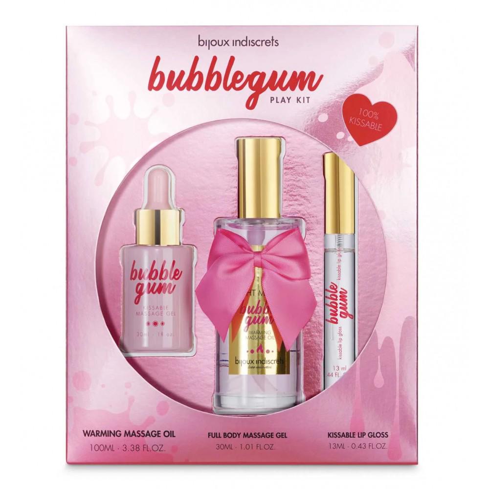Набор массажное масло/массажный гель/блеск на губах Bubblegum