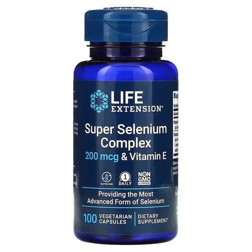 Селен Life Extension Super Selenium Complex & Vitamin E 100 Capsules (LEX-17781)