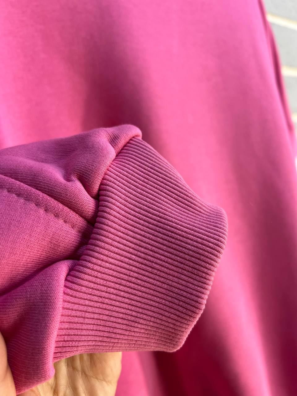 Свитшот женский DAVRAS 6001 PERFECT удлиненный утепленный на флисе OS Розовый (1047) - фото 8 Свитшот женский DAVRAS 6001 PERFECT удлиненный утепленный на флисе OS Розовый (1047) - фото 8