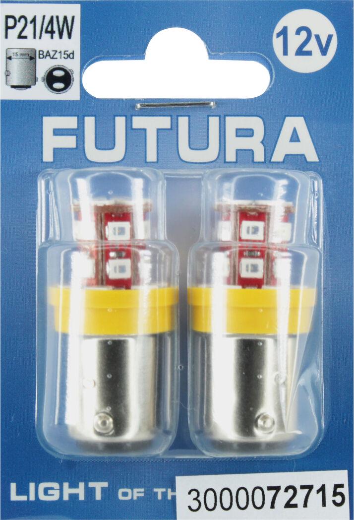 Лампочка FUTURA Груша LED SMD 12V 24 диоды P21/4W BAZ15d 2 шт. Желтый (72715)