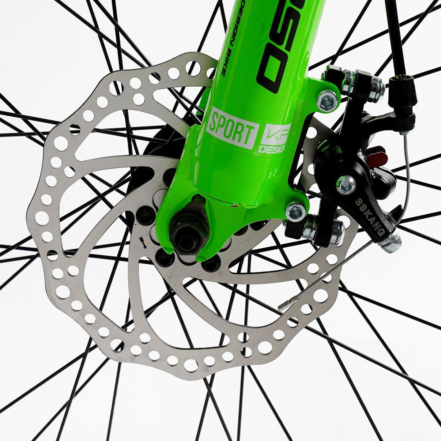 Велосипед горный Corso Fenix 24" подростковый алюминиевый Черно-зеленый - фото 4