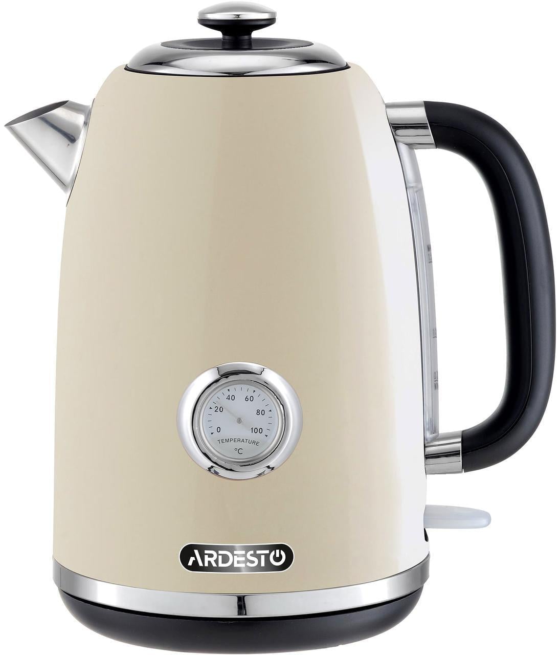 Электрочайник Ardesto EKL-F410BG индикатор температуры нержавеющая сталь 1,8 л Бежевый (2316427117)