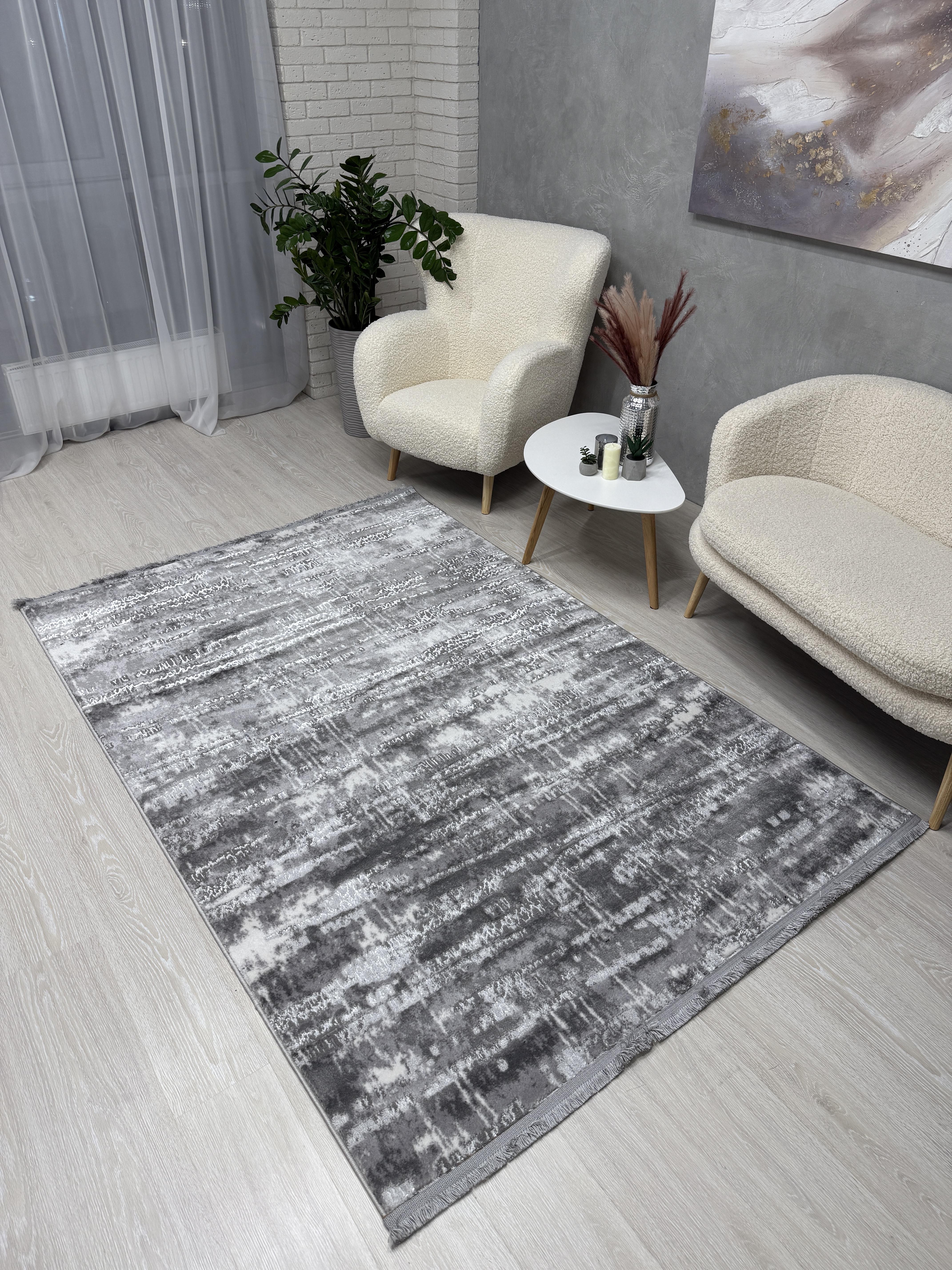 Килим Mars з невисоким ворсом 200x300 см Сірий (2701BKG/AG9) - фото 2 Килим Mars з невисоким ворсом 200x300 см Сірий (2701BKG/AG9) - фото 2