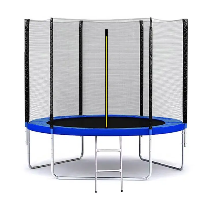 Батут детский SkyJump 252 см с защитной сеткой и стремянкой до 120 кг Синий