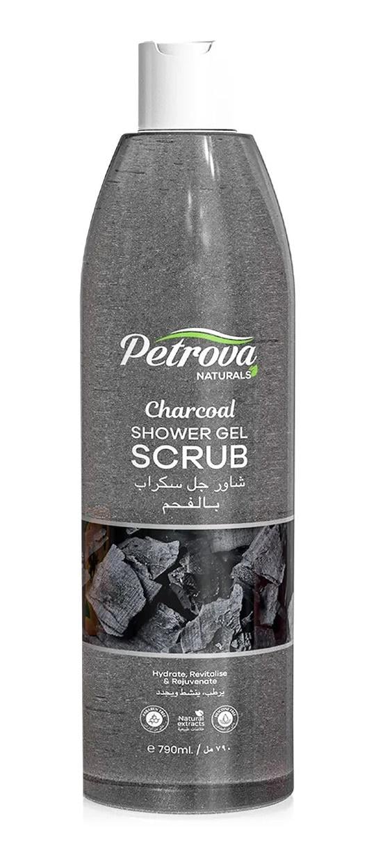 Гель-скраб для душа Petrova Naturals Charcoal с древесным углем 790 мл (36917198)
