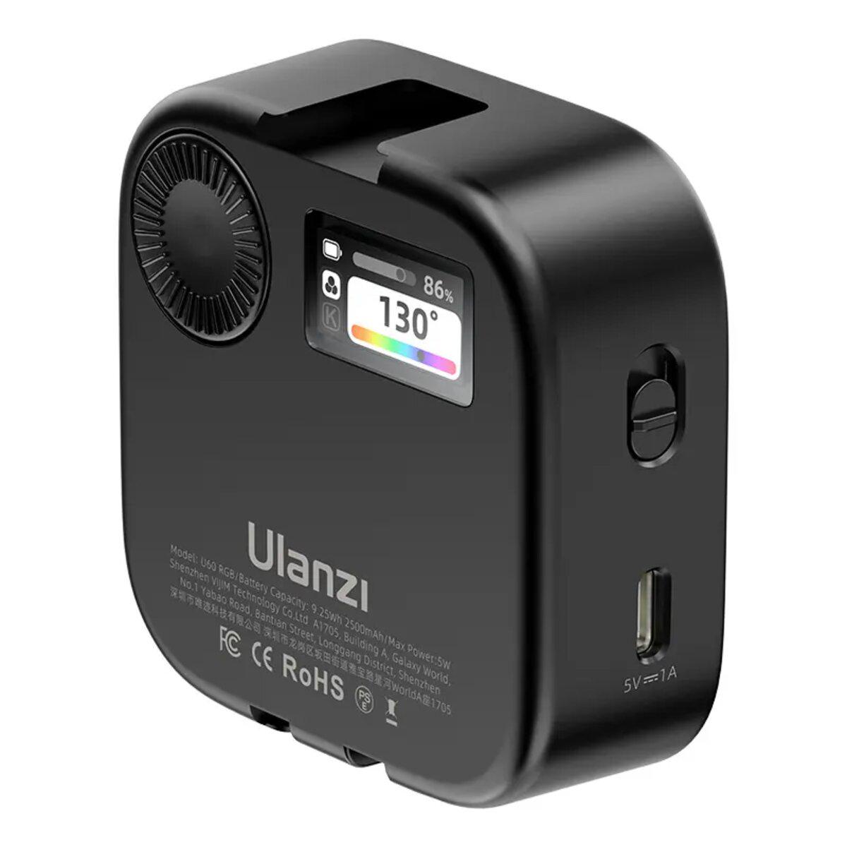 Фотосвет беспроводной Ulanzi U60 RGB 2500 мAh Black (L027GBB1) - фото 6