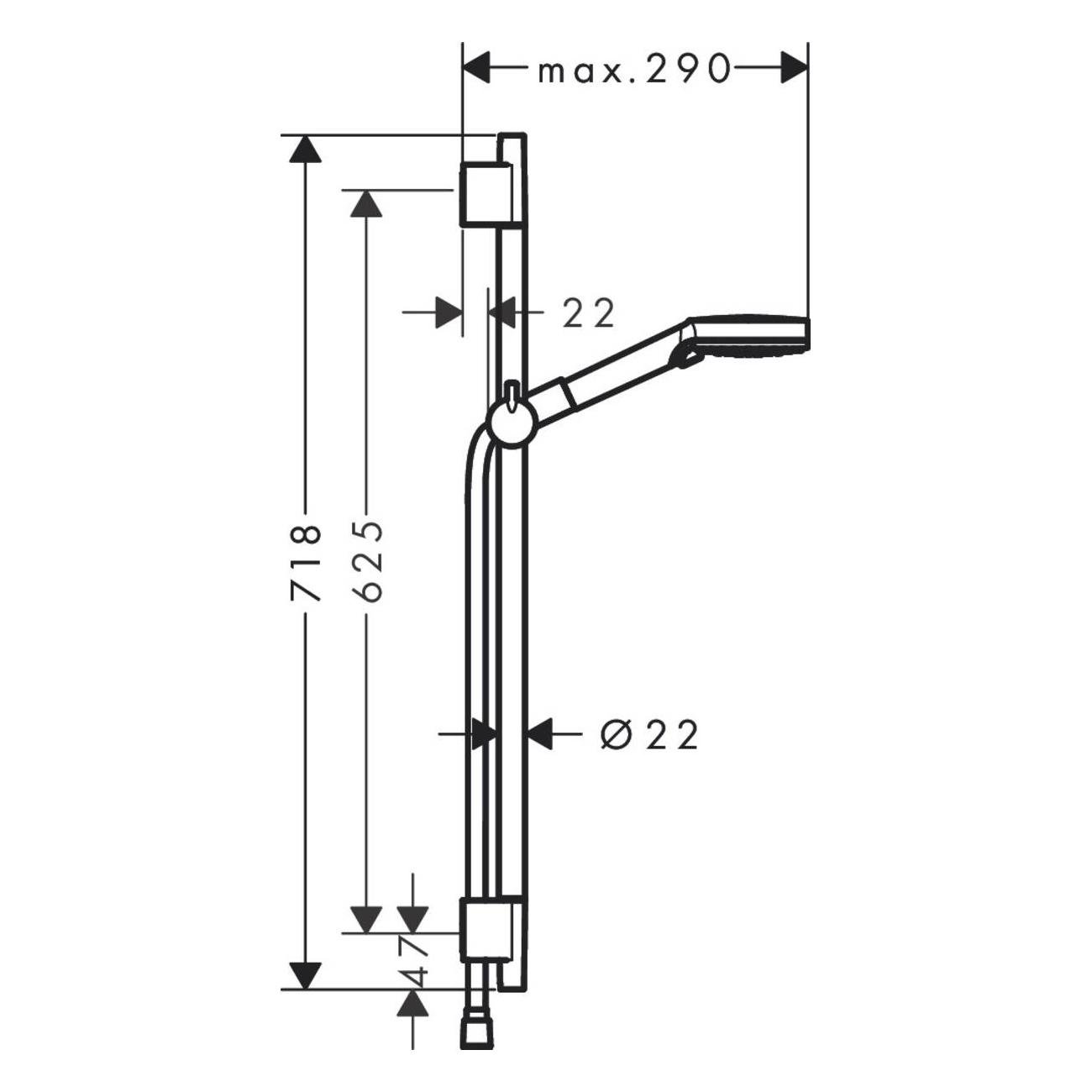 Душовий комплект Hansgrohe VERNIS BLEND 26422670 із штангою Чорний (112552) - фото 2