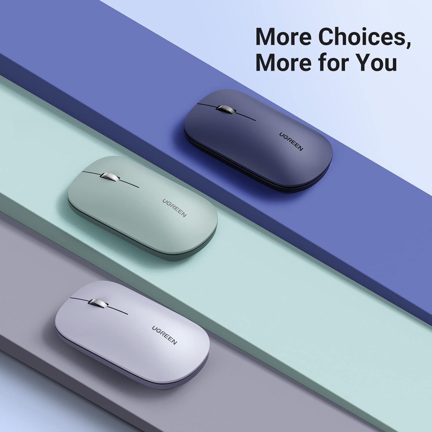 Мишка бездротова UGREEN 4000 DPI 2.4G з USB-приймачем оптична Зелений (90374) - фото 6