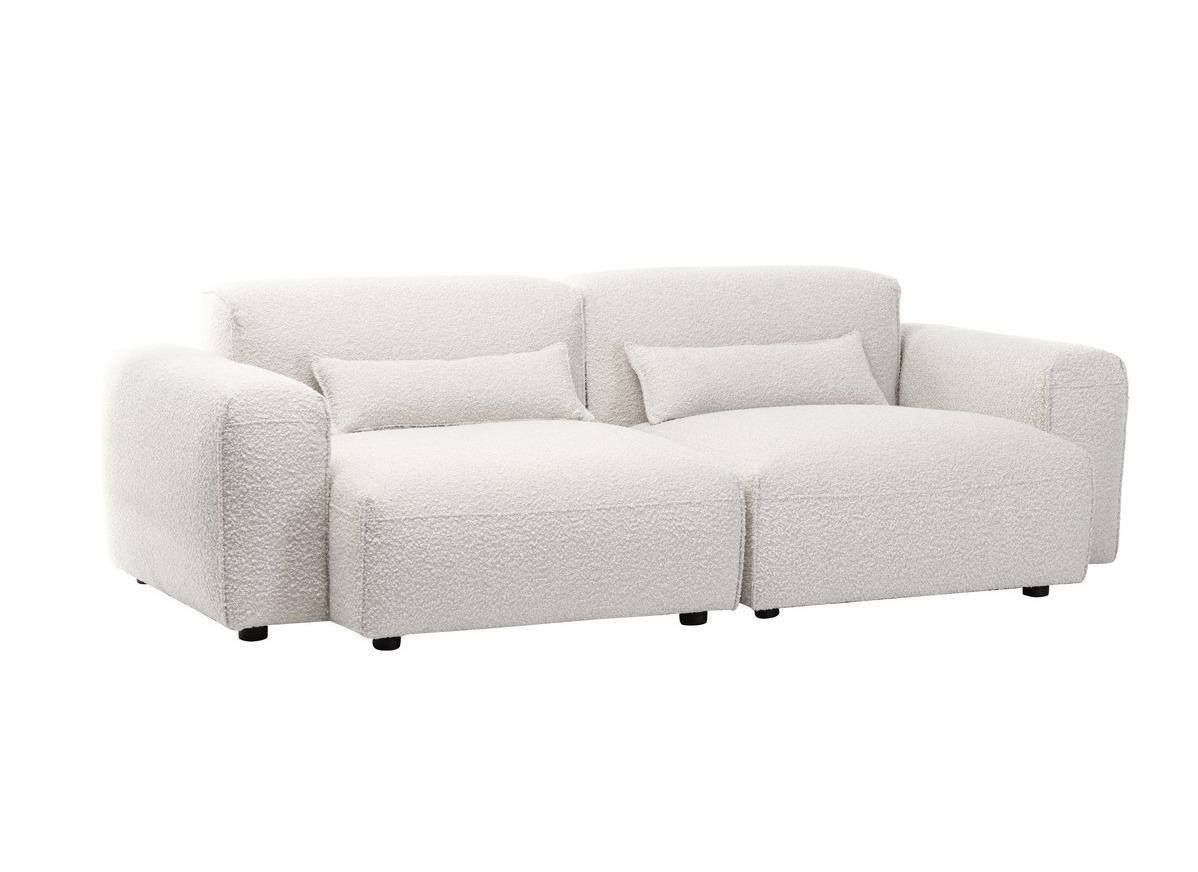 Диван-софа Vetro Mebel Оскар дерево/пластик/ткань букле 2220х1110х680 мм Черный/Айвори