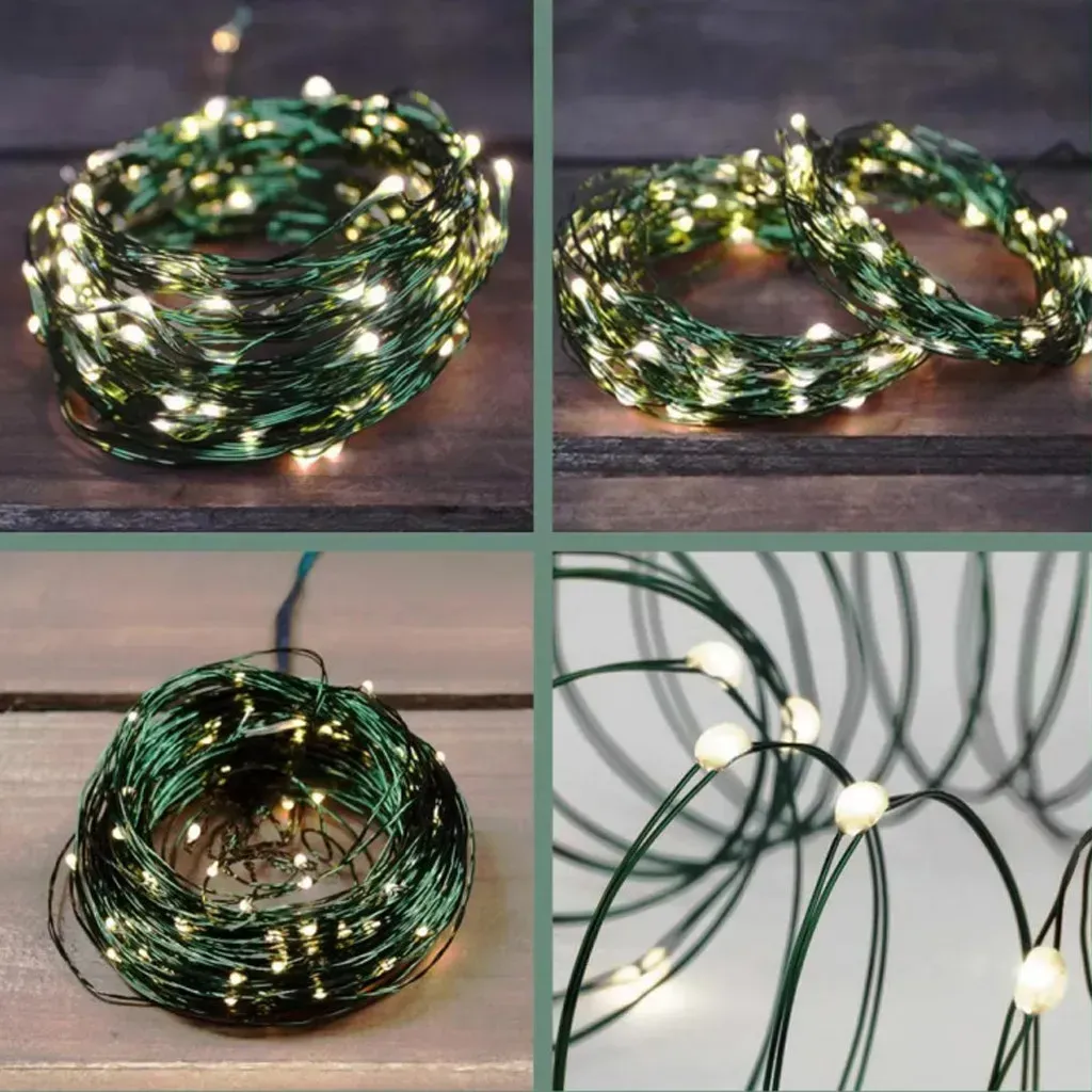 Гирлянда светодиодная нить Роса 200 м 2000 Led от сети на зеленой проволоке с пультом ДУ Теплый белый - фото 7 Гирлянда светодиодная нить Роса 200 м 2000 Led от сети на зеленой проволоке с пультом ДУ Теплый белый - фото 7