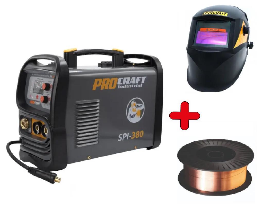 Инверторный сварочный полуавтомат ProCraft industrial SPI380 new с маской хамелеон и проволокой 5 кг - фото 2 Инверторный сварочный полуавтомат ProCraft industrial SPI380 new с маской хамелеон и проволокой 5 кг - фото 2