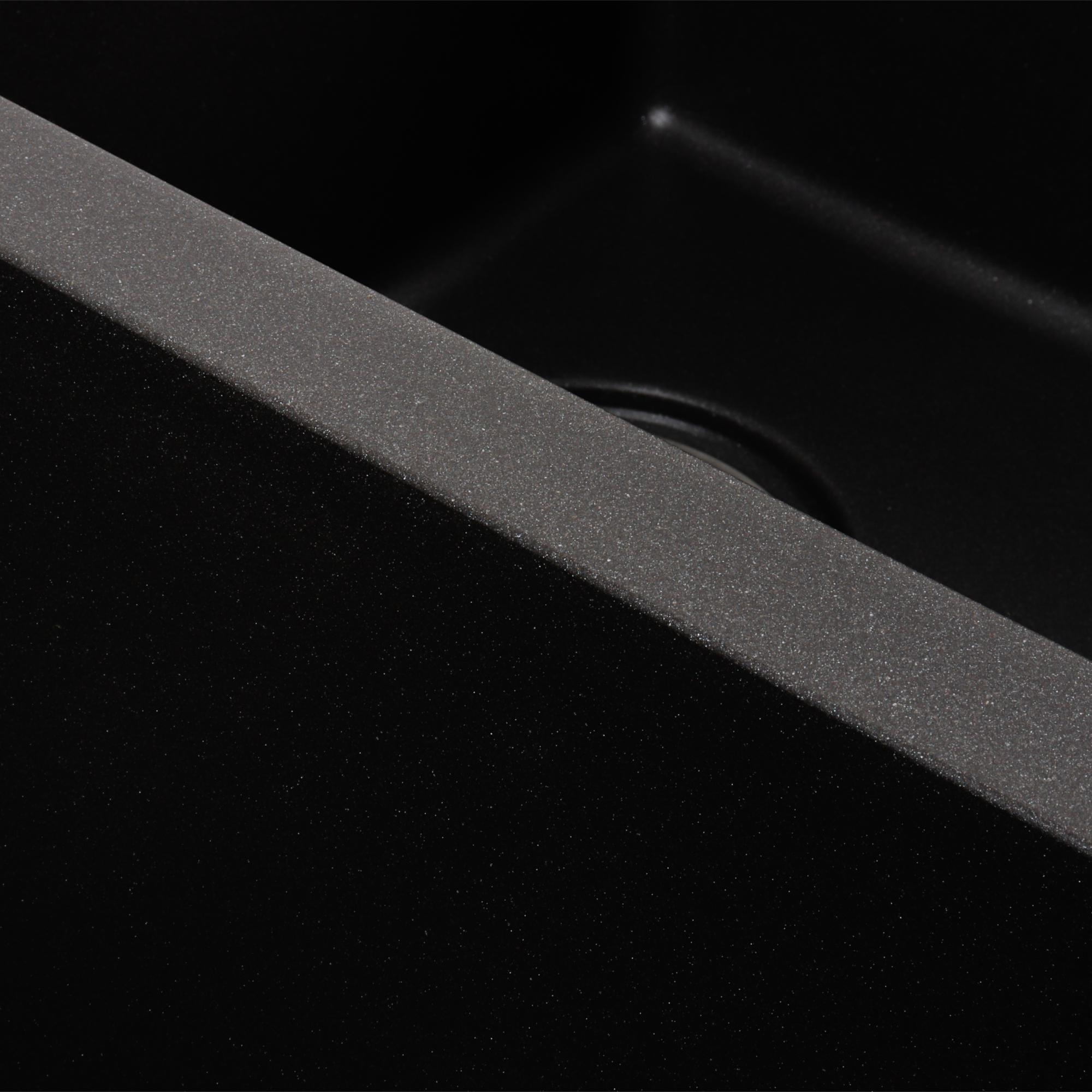 Мийка кухонна Platinum PLS-A40853 дві чаші гранітна прямокутна 780x500 мм Чорний (25968113) - фото 6