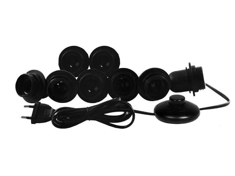 Подсветка гримировочного зеркала светодиодная LEDUA врезная с ножным выключателем 8 шт. E14 Черный (6582)