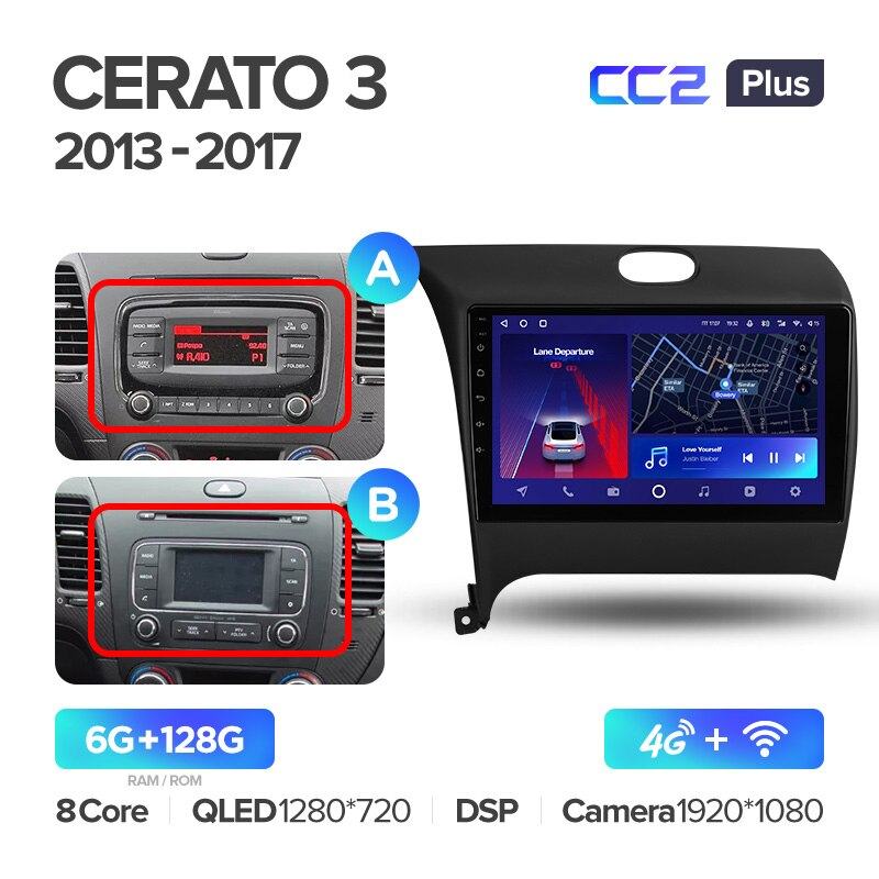 Автомагнітола штатна Teyes для Kia Cerato 3 2013-2017 Android CC2-PLUS 6+128G Wi-Fi варіант А-В (1464855058) - фото 2