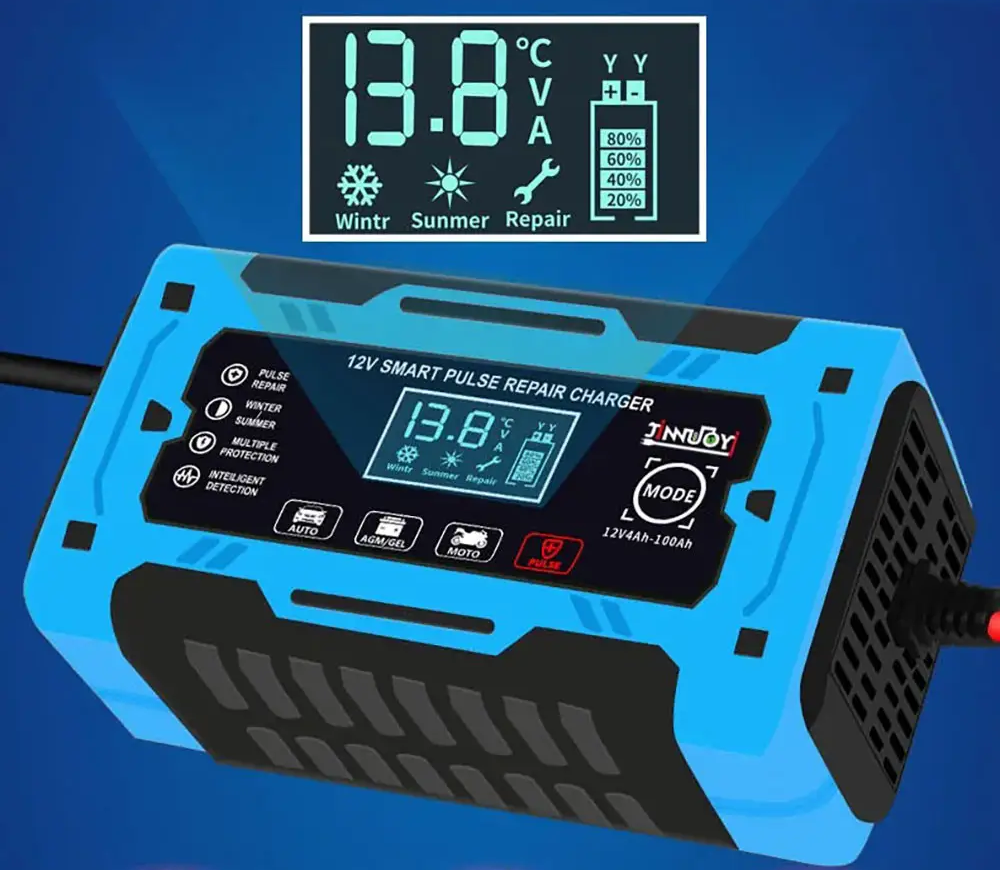 Зарядний пристрій автомобільний 12В 10А Blue (26642934) - фото 3 Зарядний пристрій автомобільний 12В 10А Blue (26642934) - фото 3