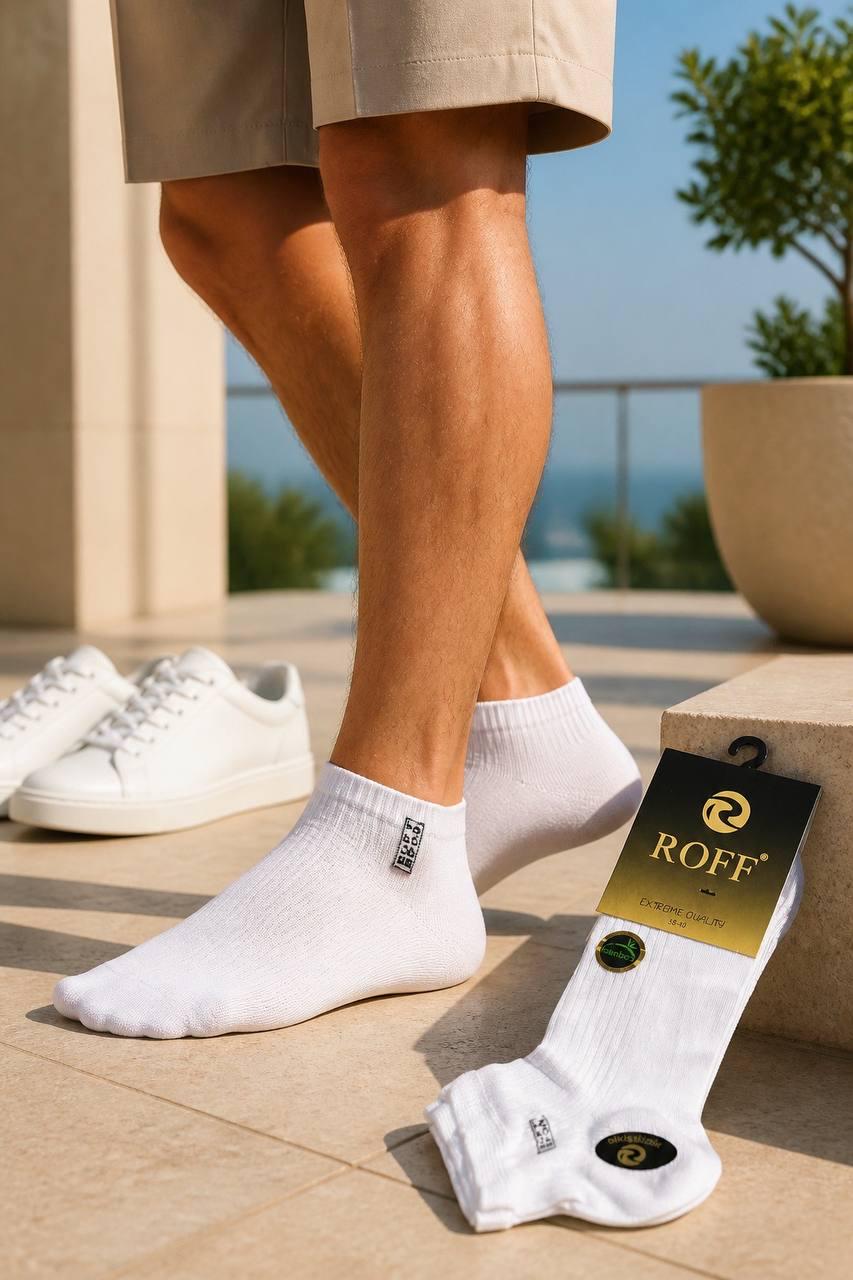 Носки мужские Roff Extreme Soft летние в рубчик бамбук р. 41-44 3 пары Белый (10551-01)