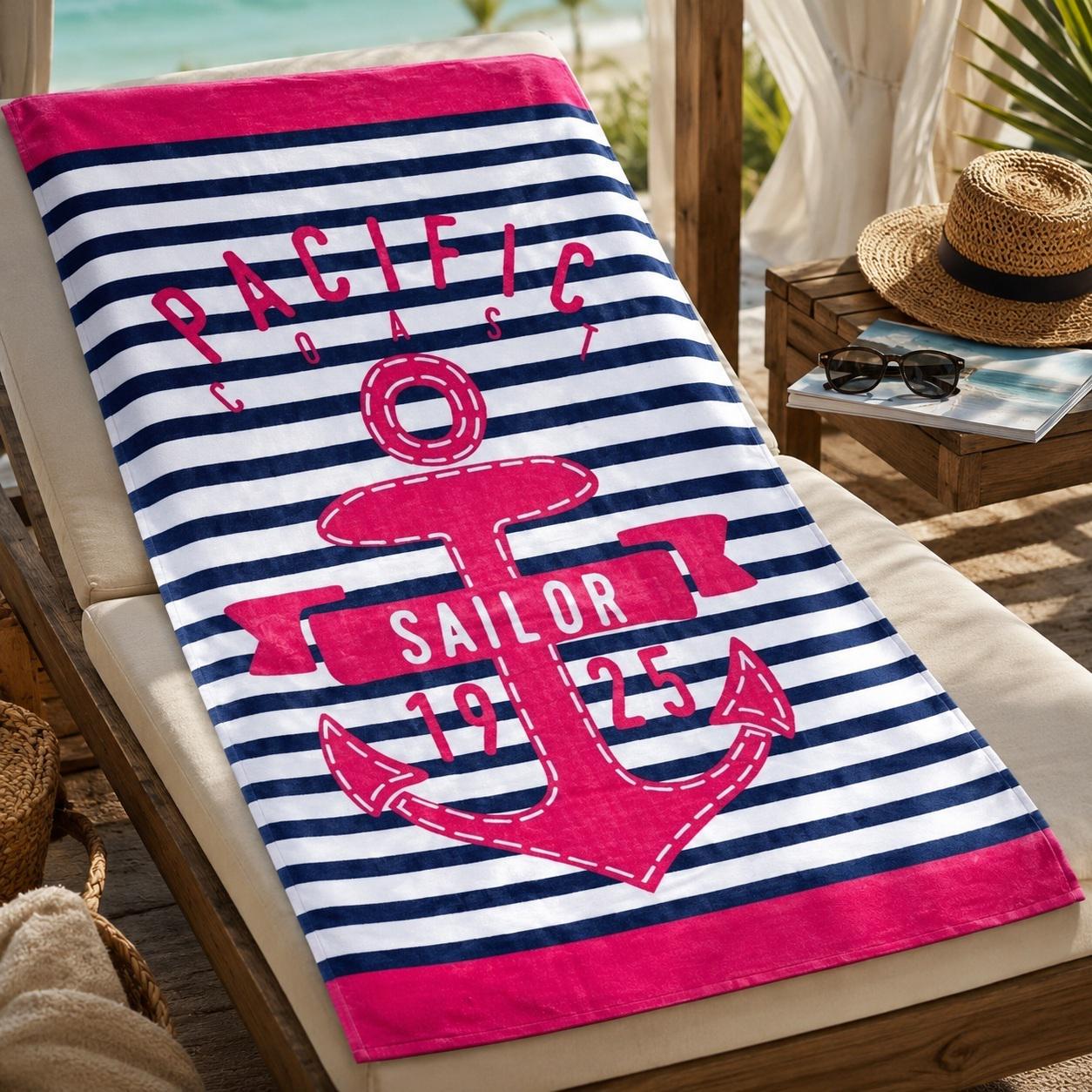 Рушник махровий пляжний LoveYouHome Якір 75x150 см (ly60224)