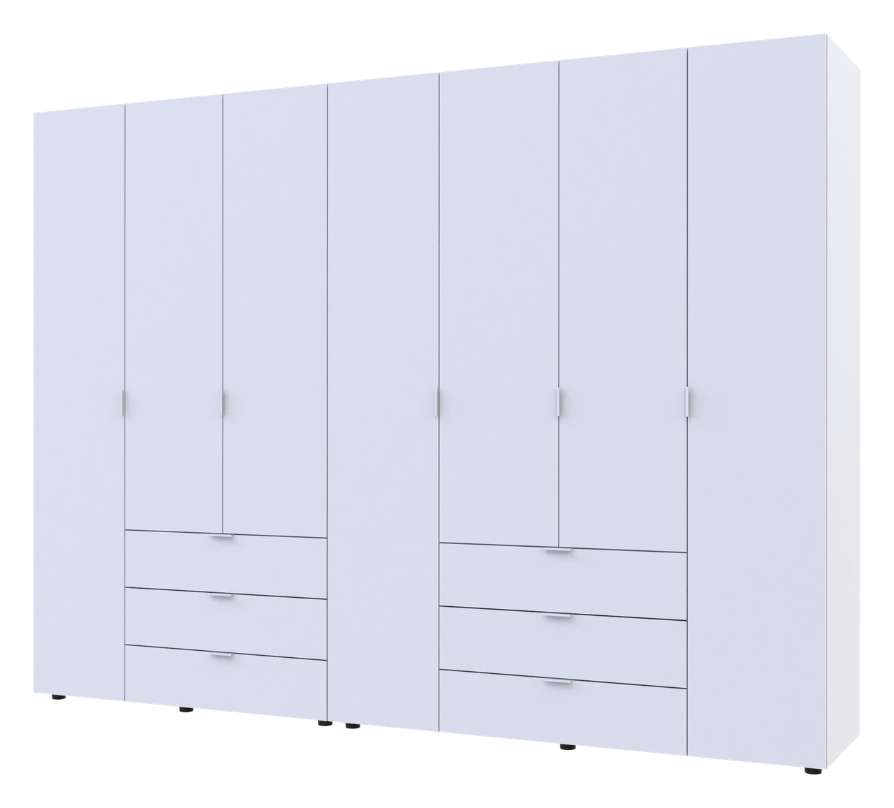 Шкаф распашной для одежды Doros Гелар комплект 3 + 4 ДСП 271,2х49,5х203,4 см Белый (42002120)