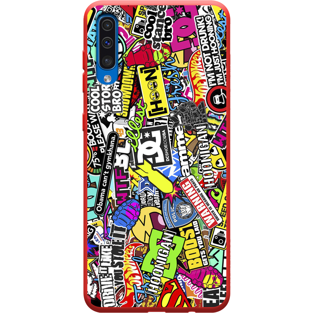 Чехол Boxface Samsung A505 Galaxy A50 Multicolored Inscriptions Красный силикон (36417-up880-37013)