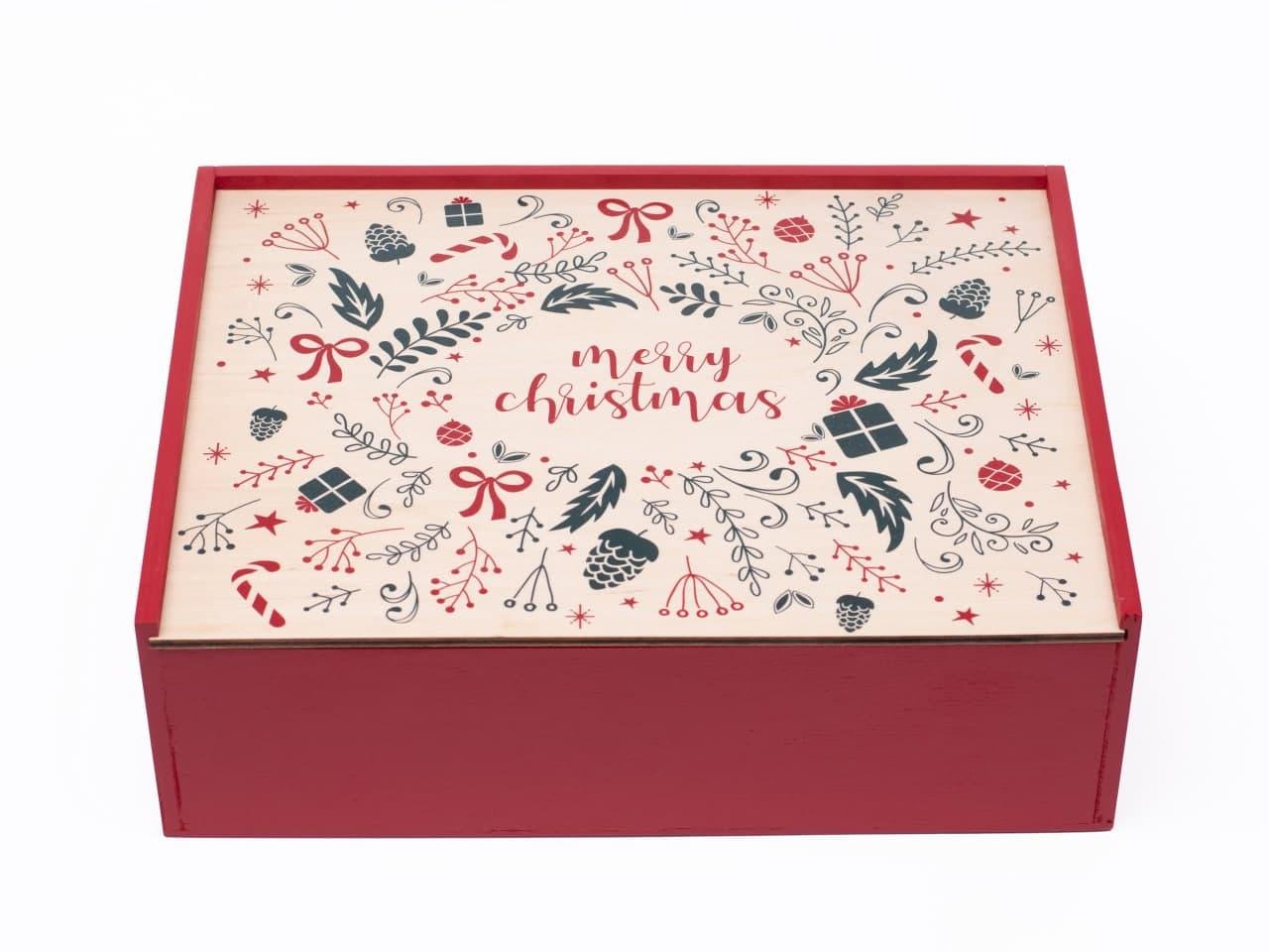 Подарункова коробка Зробив Тато Merry Christmas фарбована (BOX2202)