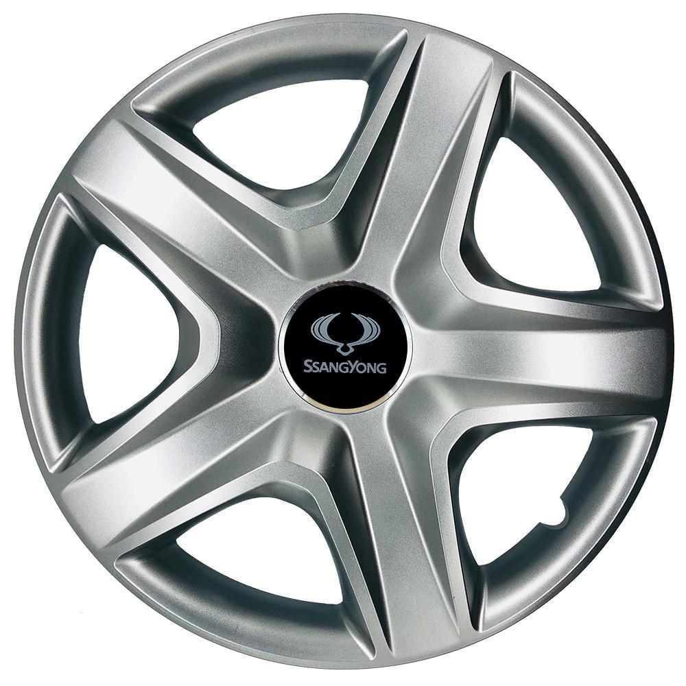 Колпаки SJS 340 с логотипом SsangYong R15 4 шт. Серебристый (2789080234)