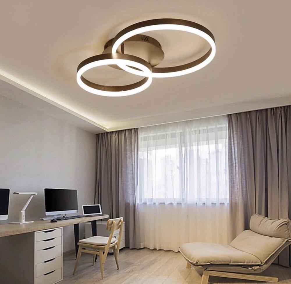 Люстра потолочная LED на 2 кольца Коричневый (A 8008/2 BCoffee)