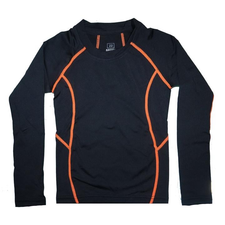 Дитяча термобілизна для футболу Fenta Thermal Underwear Winter 125-135 см Black/Orange (3334) - фото 4