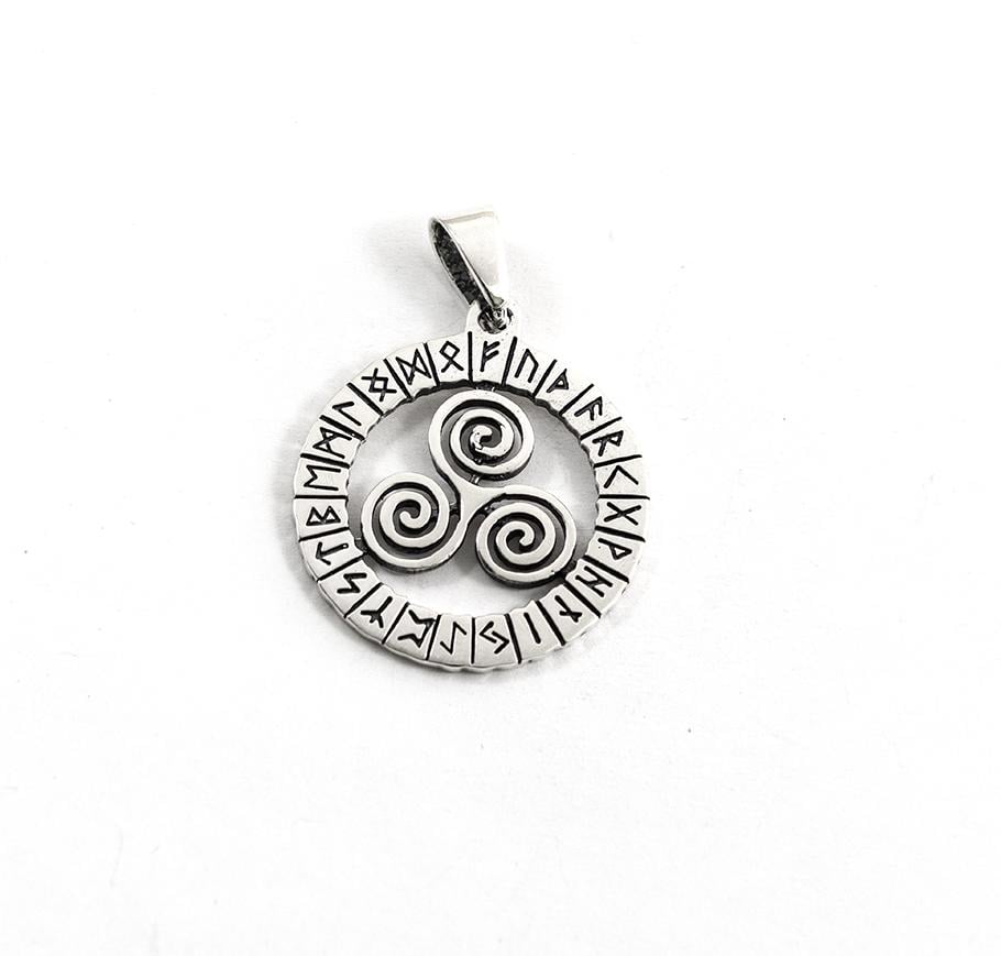 Кулон оберег Maxi Silver 9566 Триксель в рунном круге (89566)
