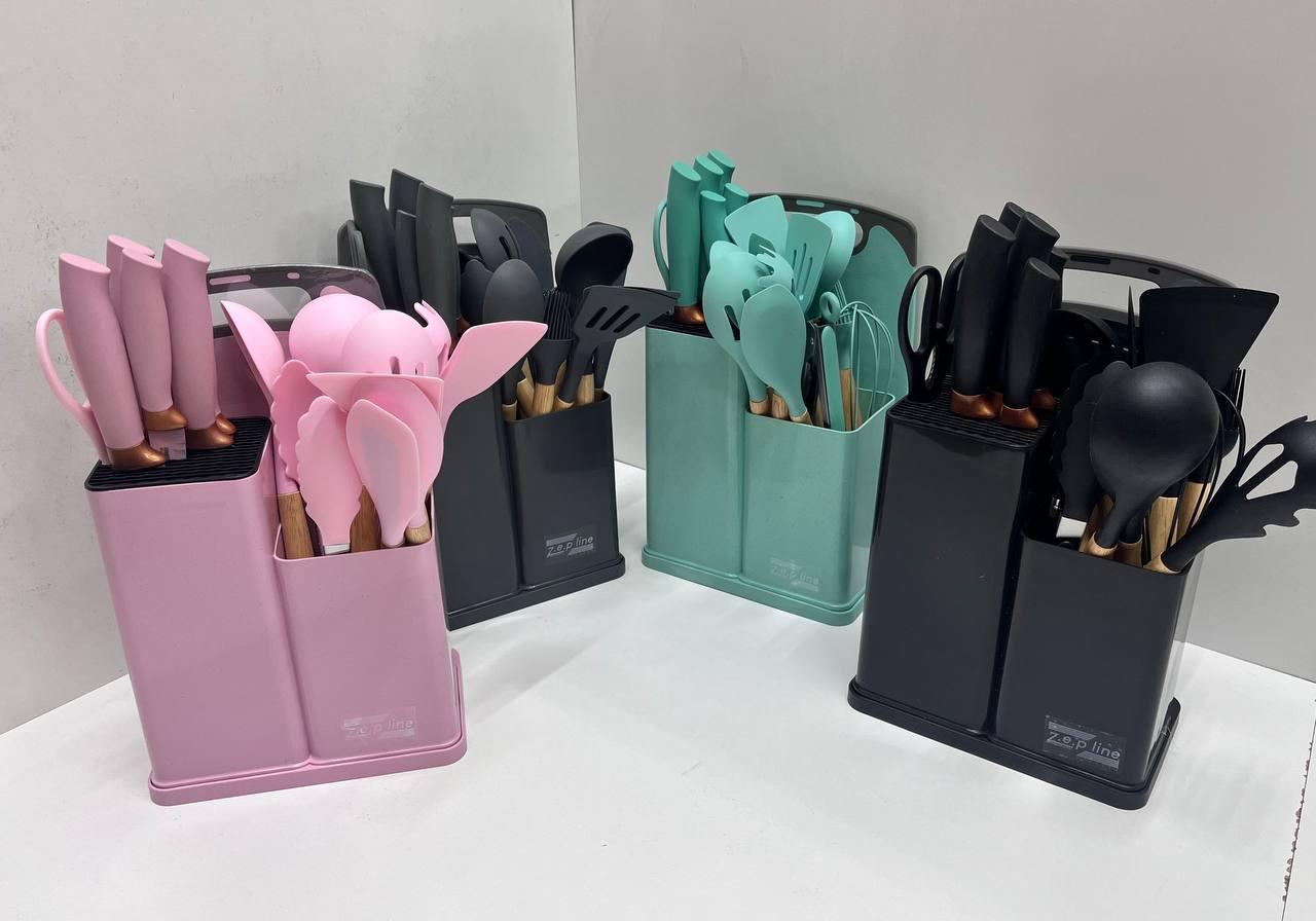 Набір ножів Zepline ZP-107 з подвійною підставкою та обробною дошкою (TURZP107) - фото 3 Набір ножів Zepline ZP-107 з подвійною підставкою та обробною дошкою (TURZP107) - фото 3