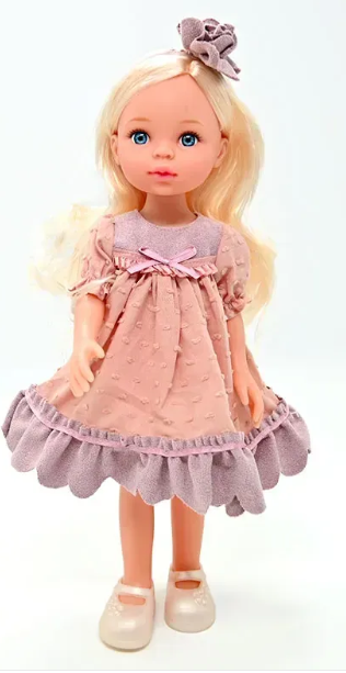 Лялькиа в сукні з рухомими частинами тіла 33 см Рожевий (2694816938)