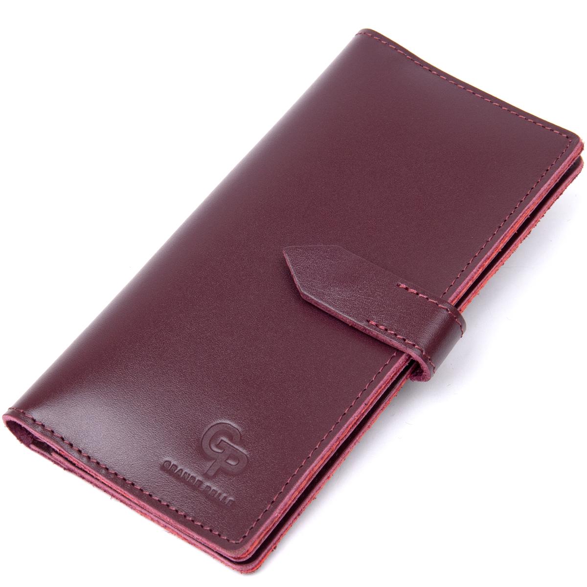 Портмоне кожаное GRANDE PELLE 11467 Бордовый