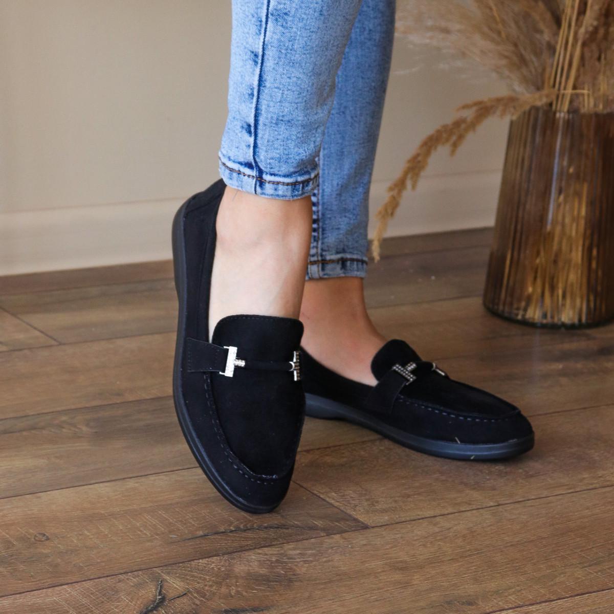 Лоферы женские Fashion р. 38 24,5 см Черный (3163)