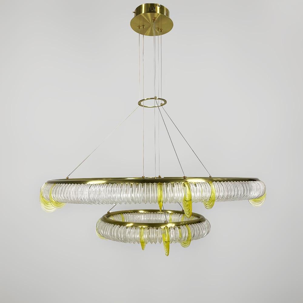 Люстра светодиодная подвесная в форме двойного кольца (D 236-850+450)