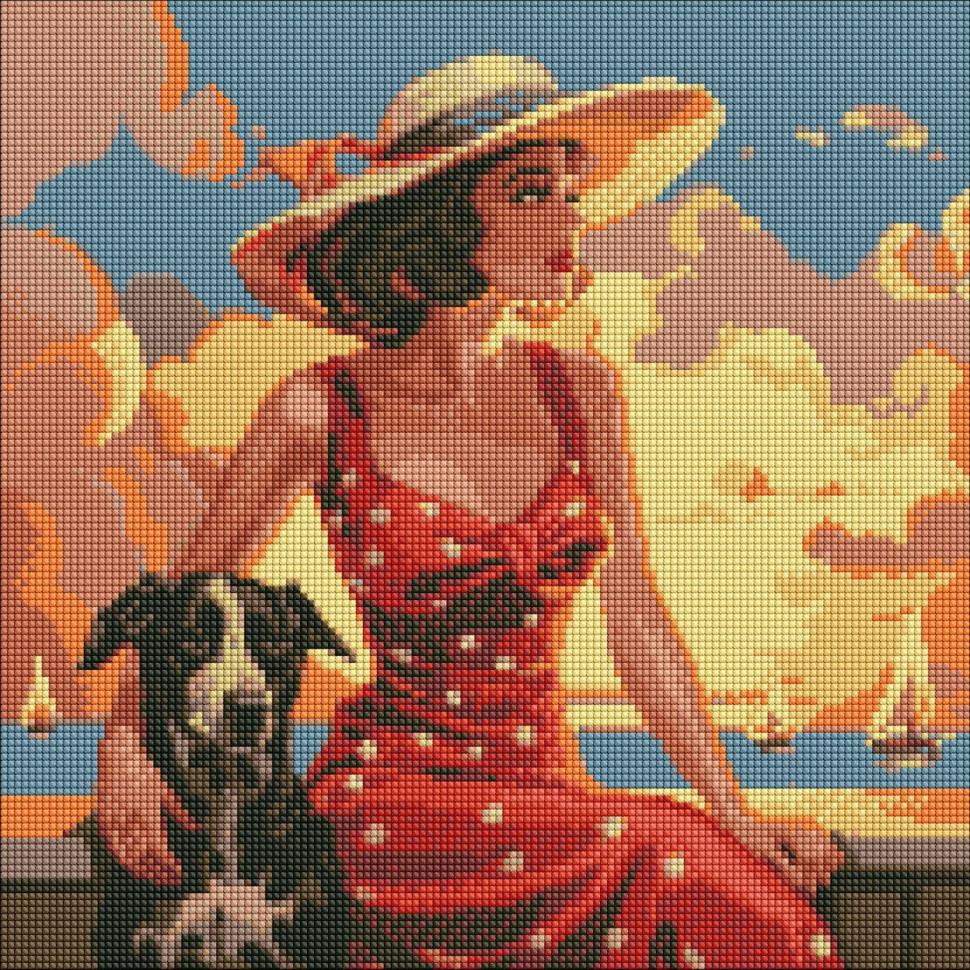 Алмазная мозаика Идейка Атмосфера моря 40x40 см (AMO7693)