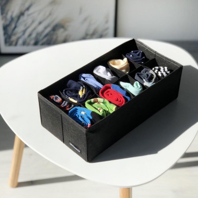 Органайзер для белья на 12 ячеек Черный (Bl-kv) - фото 1 Органайзер для белья на 12 ячеек Черный (Bl-kv) - фото 1