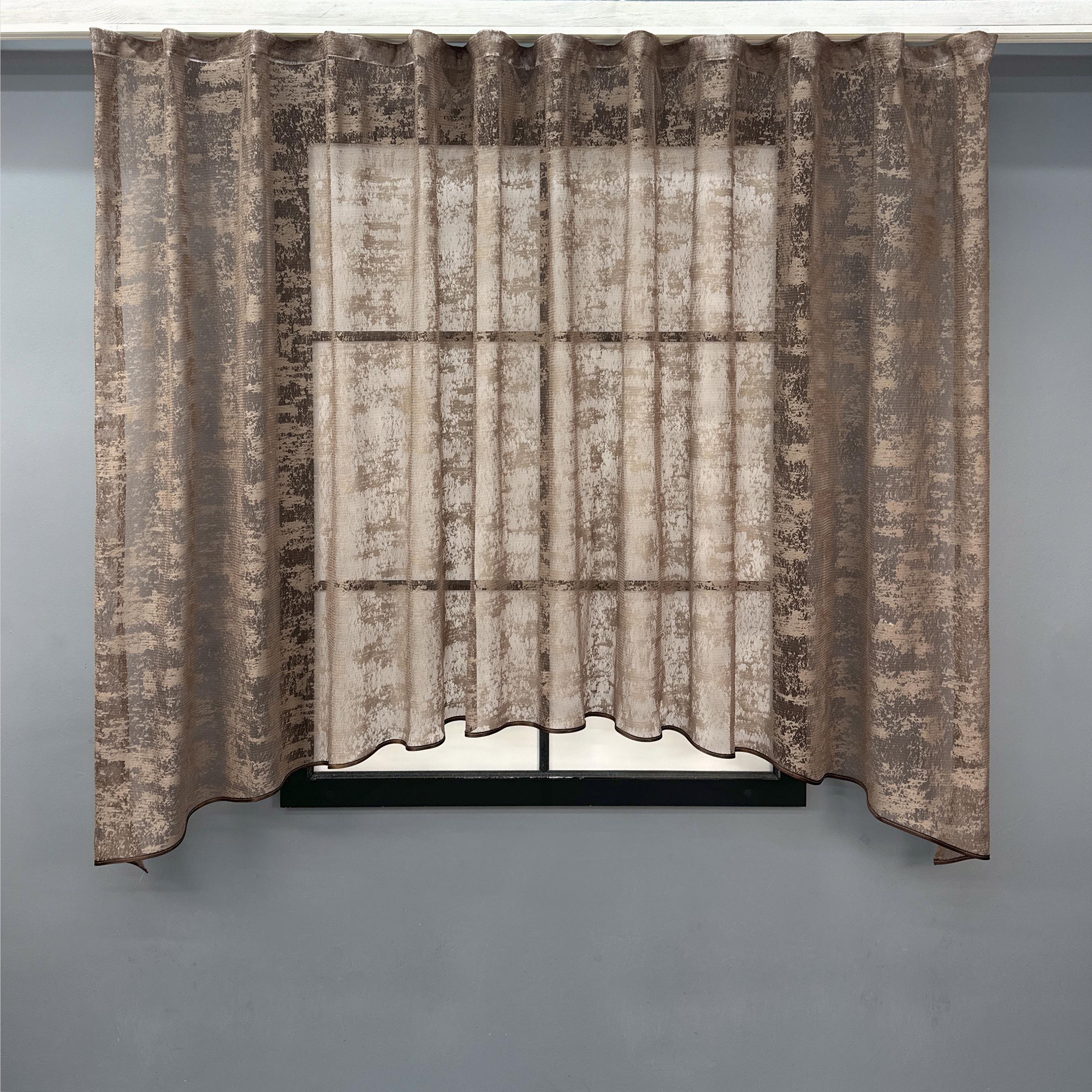 Арка кухонна VR-Textil № 000к жакард Мрамор Al-1 280х150 см Коричневий (51-225)