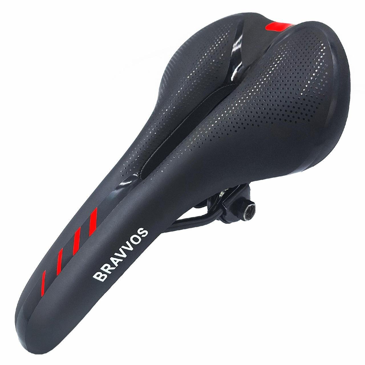 Сідло велосипедне BRAVVOS YF-1060 з вентиляційним отвором 27х15 см Чорний (G0000292)