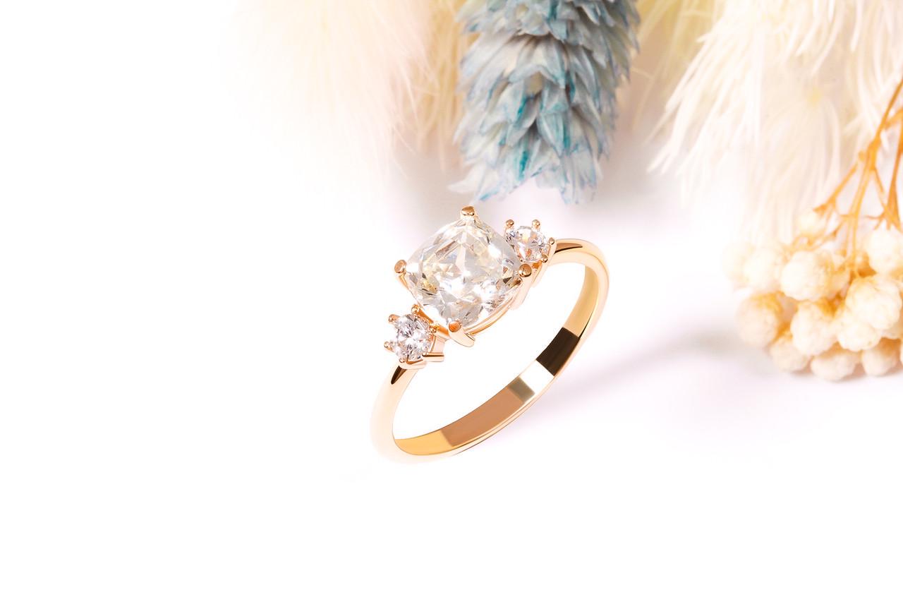 Кільце із жовтого золота із кварцем Шампань (2105157907)