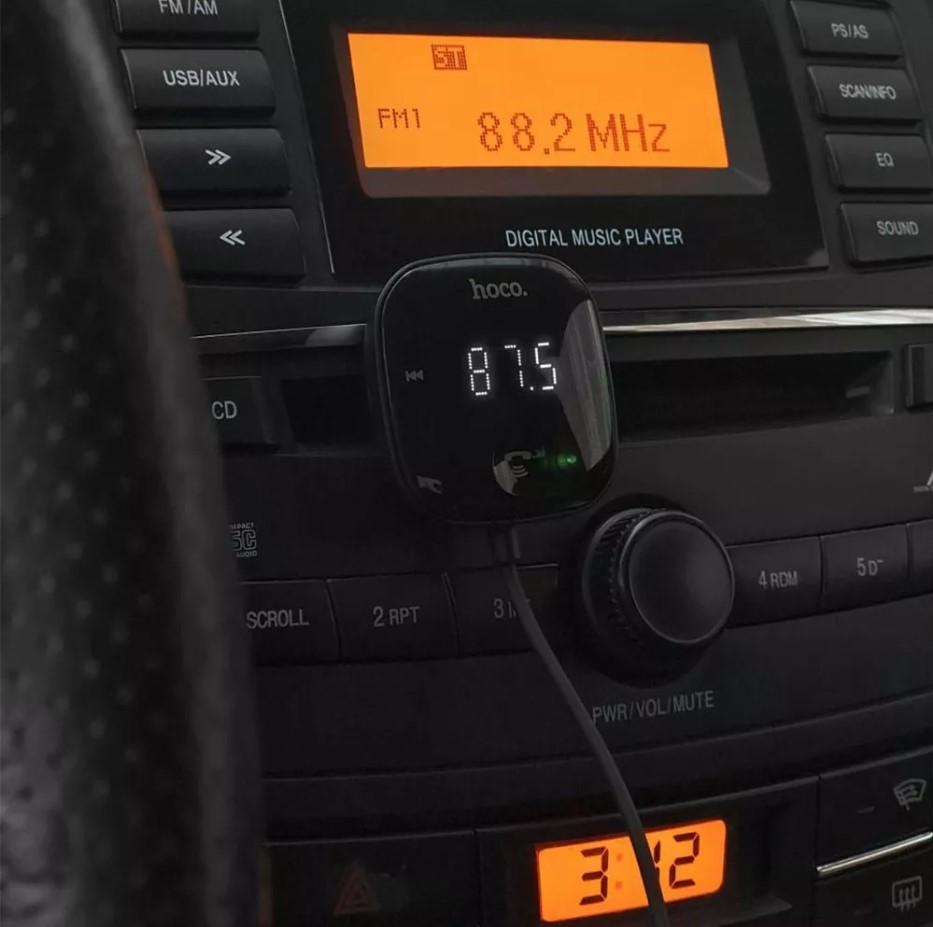 Модулятор автомобильный FM Hoco E65 Bluetooth/TF/AUX - фото 8